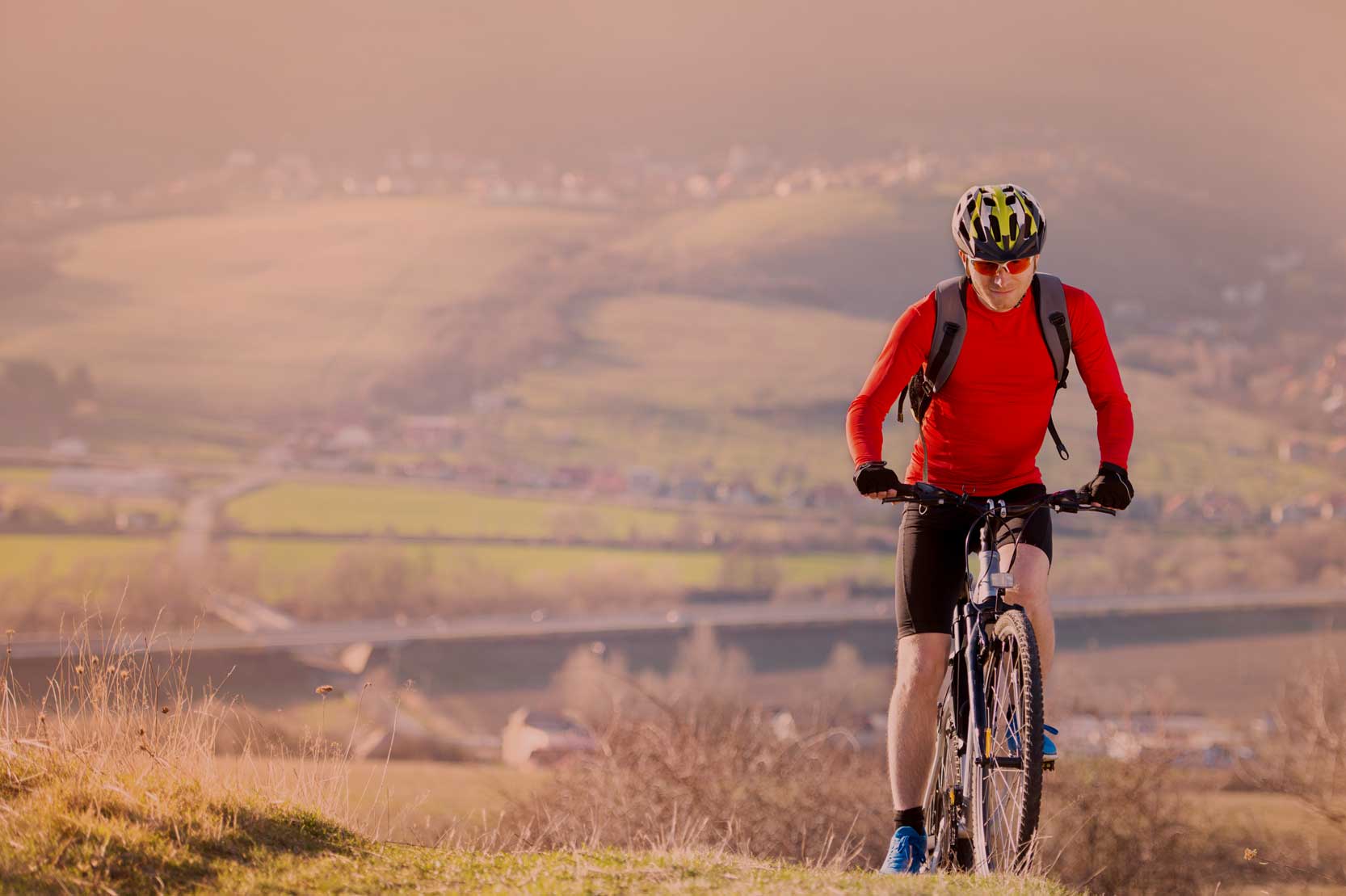 Mountain Biker in hills